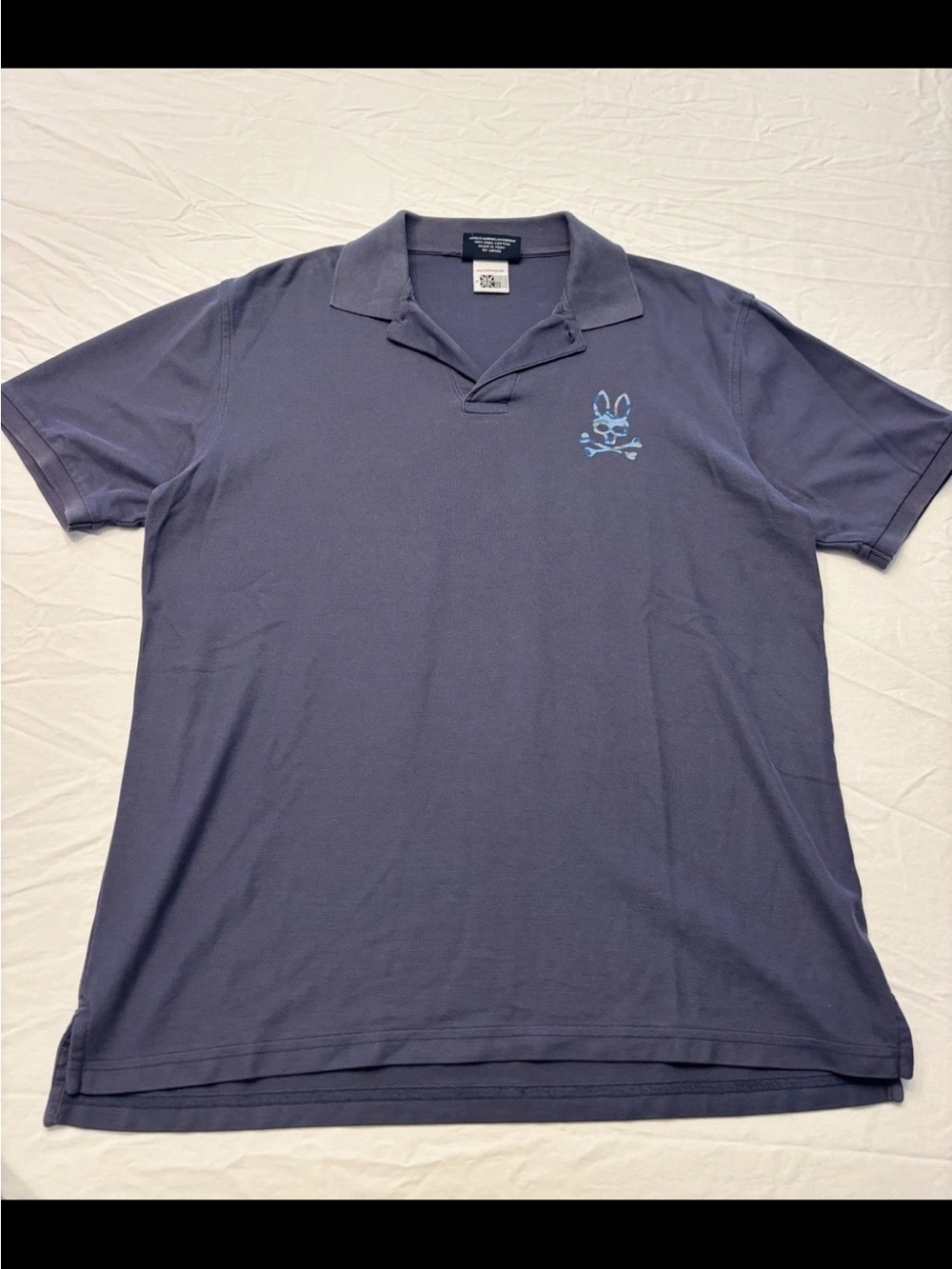 Psycho Bunny Men’s Size 7 XL Gray Short Sleeve Designer Polo Shirt